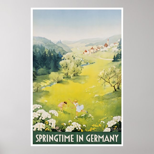 German Art Germany Travel Poster Springtime In (Front)