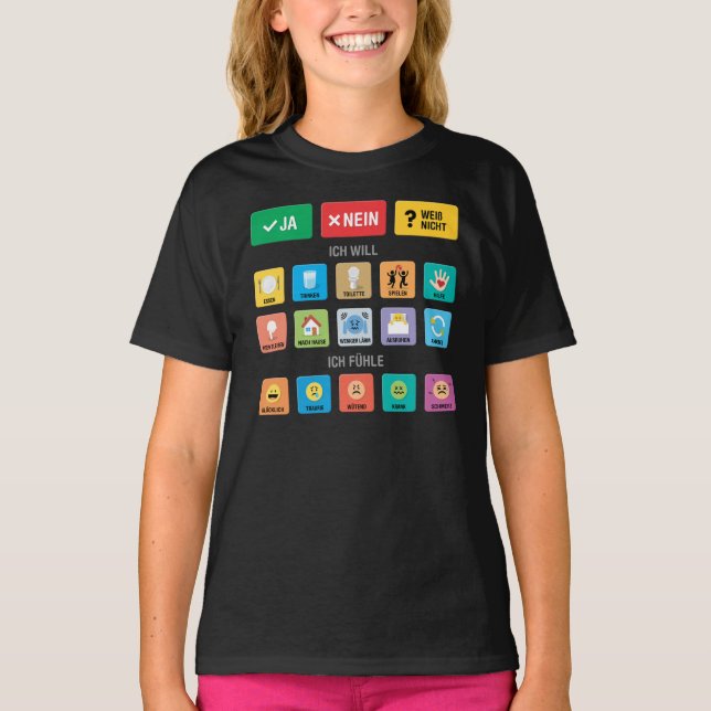 German Autism AAC Pointing Communication 02 T-Shirt (Front)