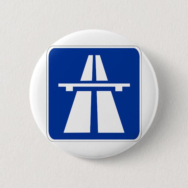 German Autobahn Sign Button (Front)