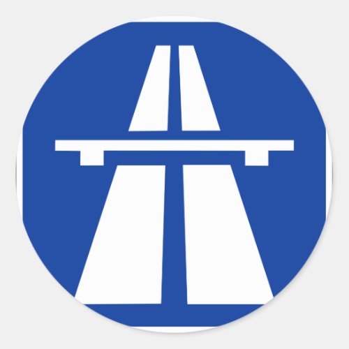 German Autobahn Sign Classic Round Sticker