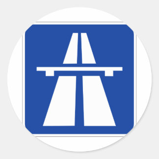 German Autobahn Sign Classic Round Sticker