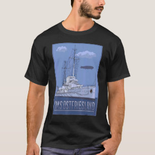 German Battleship SMS Ostfriesland Vintage Diagram T-Shirt