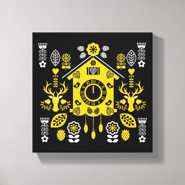 German Bauernmalerei Folk Art Canvas Print (Front)