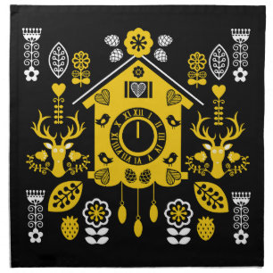 German Bauernmalerei Folk Art Cloth Napkin