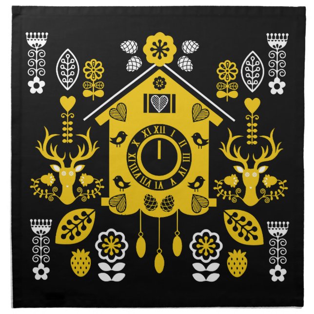 German Bauernmalerei Folk Art Cloth Napkin (Front)