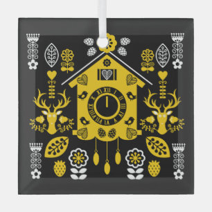 German Bauernmalerei Folk Art Glass Ornament