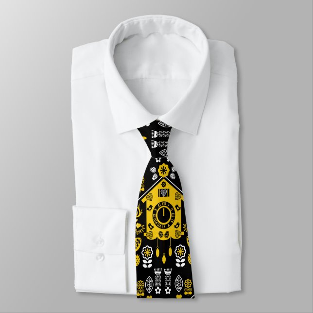 German Bauernmalerei Folk Art Neck Tie (Tied)