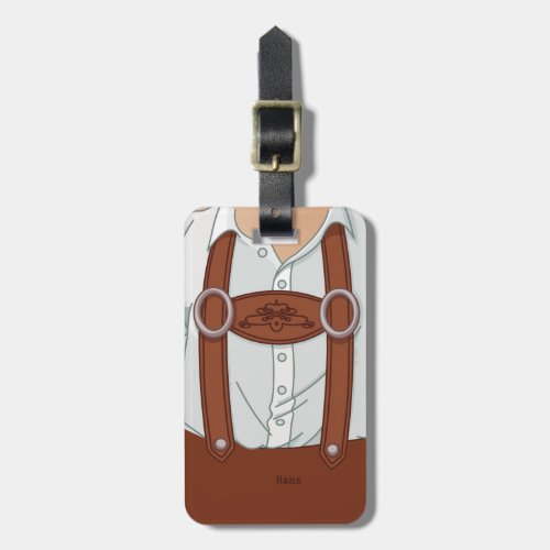 German Bavarian Lederhose Lederhosen Luggage Tag