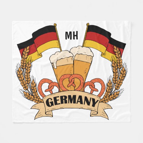German Beer custom monogram fleece blankets