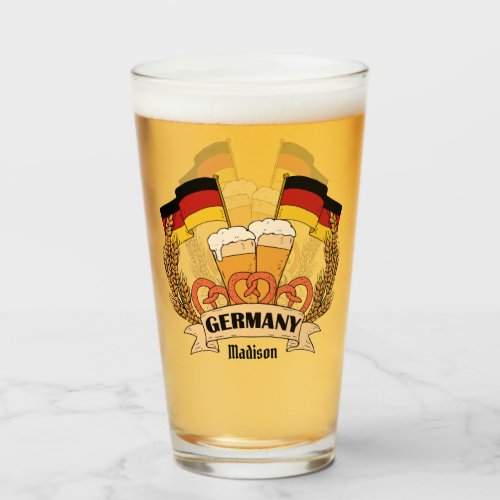 German Beer custom name pint glass