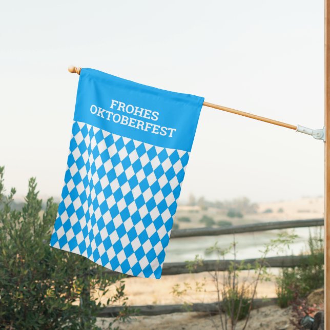 German Beer Festival Custom Name Oktoberfest Beer  House Flag (Insitu (Back))
