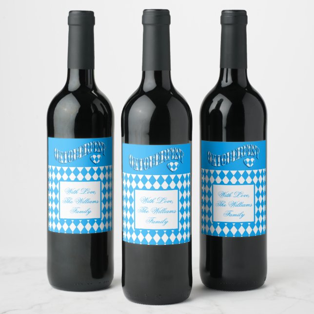 German Beer Festival Custom Name Oktoberfest Wine Wine Label (Bottles)