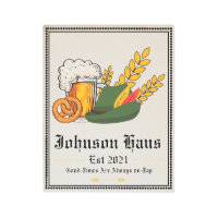 German Beer Hall Custom Family Bar Sign