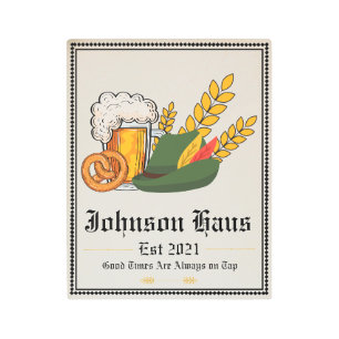 German Beer Hall Custom Family Bar Sign