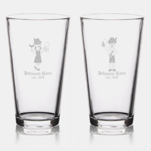 German Beer His and Hers Oktoberfest Pint Glass