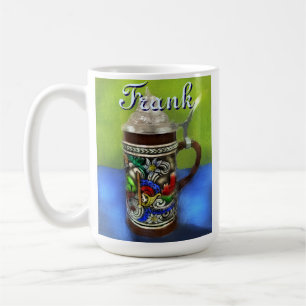 German Beer Stein w/Hinged Lid Personalized