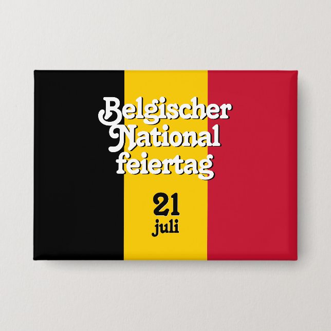 German Belgischer Nationalfeiertag Belgian Flag Button (Front)