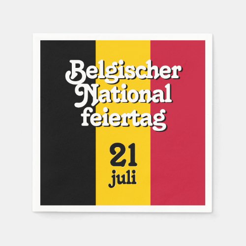 German Belgischer Nationalfeiertag Belgian Flag Napkins
