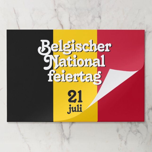 German Belgischer Nationalfeiertag Belgian Flag Paper Pad (Folded)