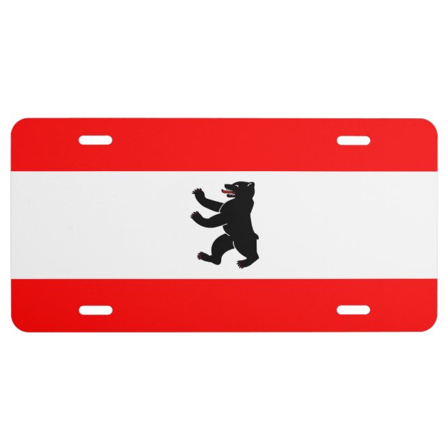 German Berlin Bear Flag License Plate (Front)