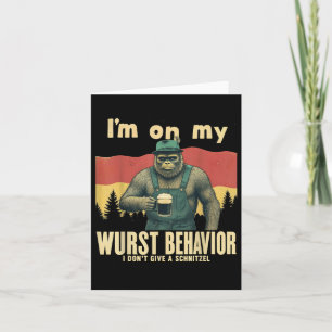German Bigfoot Sasquatch Funny Retro Lederhose Card