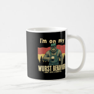German Bigfoot Sasquatch Funny Retro Lederhose Coffee Mug