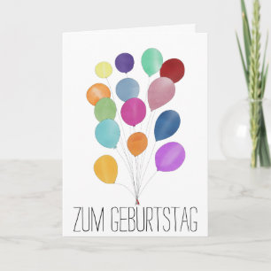 German Birthday bunch of balloons Card