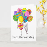 German Birthday Bunch Of Balloons Card at Zazzle