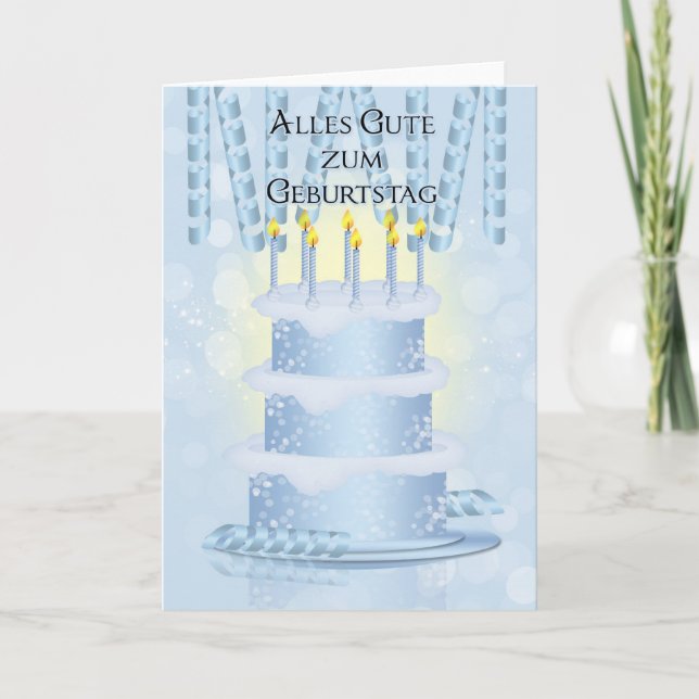 German Birthday Cake And Candles Card (Front)