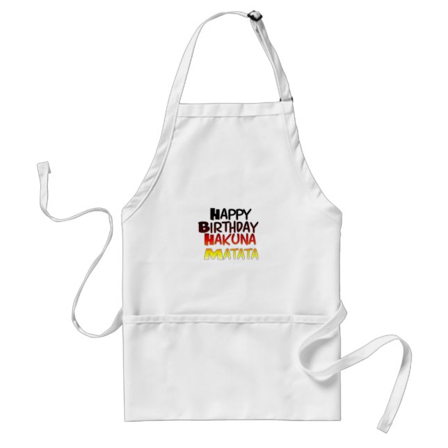German Birthday Hakuna Matata Art Print Adult Apron (Front)