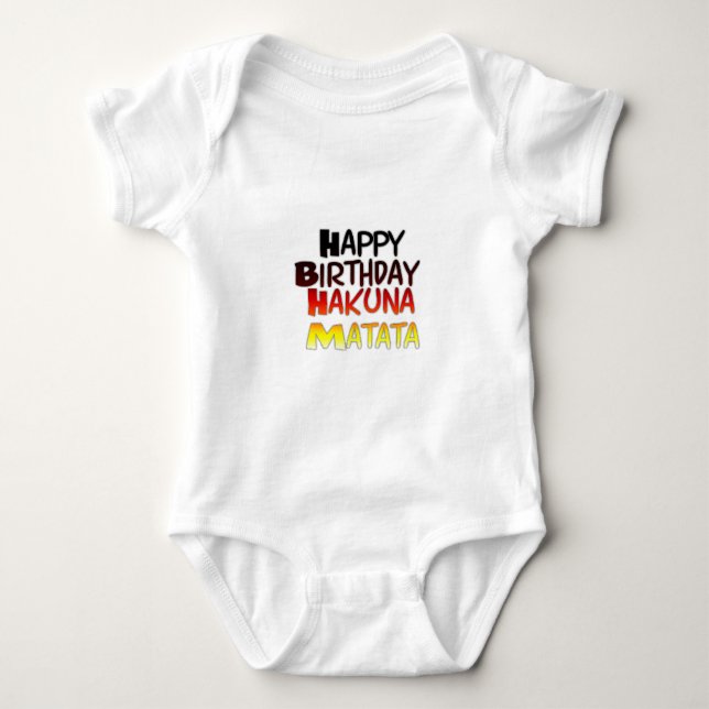German Birthday Hakuna Matata Art Print Baby Bodysuit (Front)