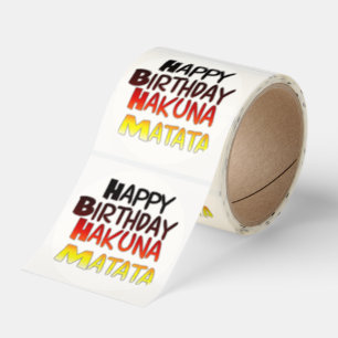 German Birthday Hakuna Matata Art Print Classic Round Sticker
