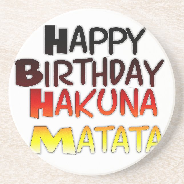 German Birthday Hakuna Matata Art Print Drink Coaster (Front)