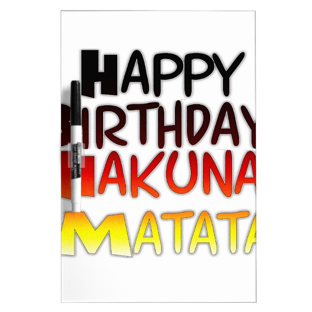 German Birthday Hakuna Matata Art Print Dry Erase Board (Front)