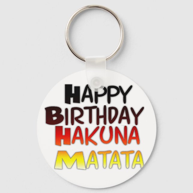German Birthday Hakuna Matata Art Print Keychain (Front)