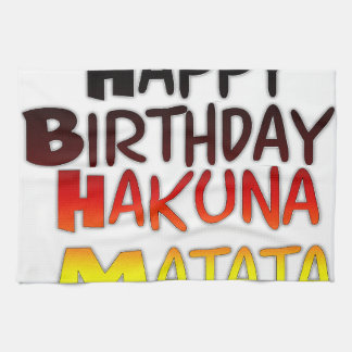 German Birthday Hakuna Matata Art Print Kitchen Towel