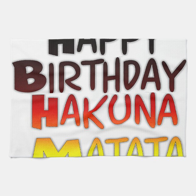 German Birthday Hakuna Matata Art Print Kitchen Towel (Horizontal)