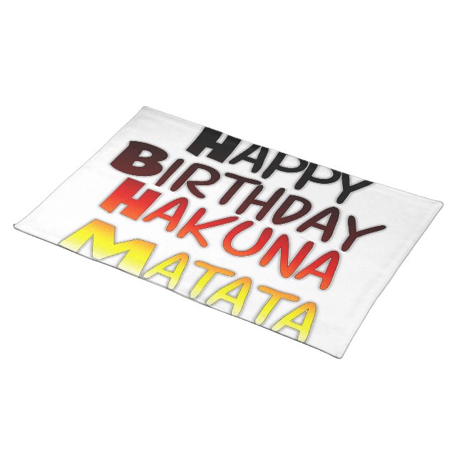 German Birthday Hakuna Matata Art Print Placemat (On Table)