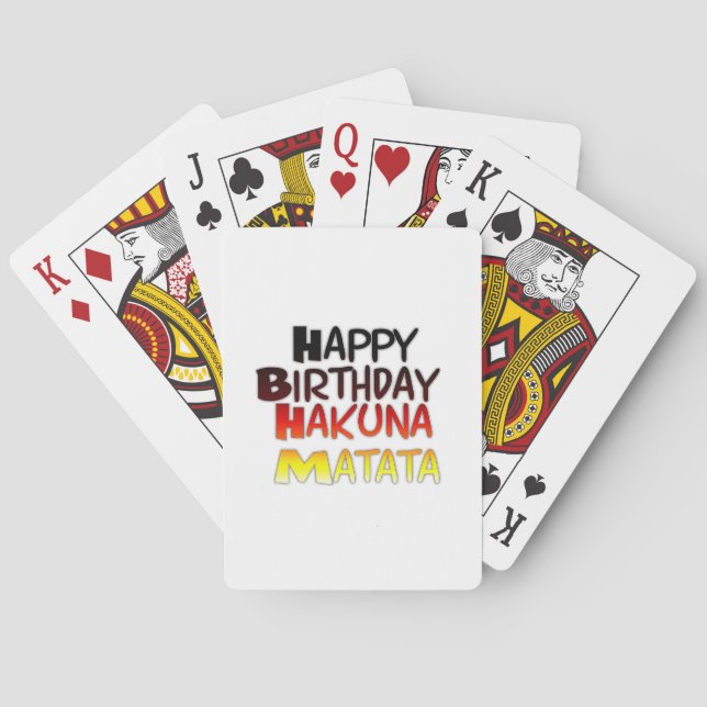 German Birthday Hakuna Matata Art Print Poker Cards (Back)