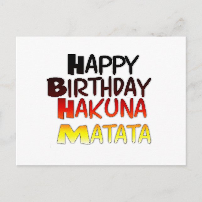 German Birthday Hakuna Matata Art Print Postcard (Front)