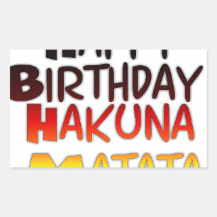 German Birthday Hakuna Matata Art Print Rectangular Sticker