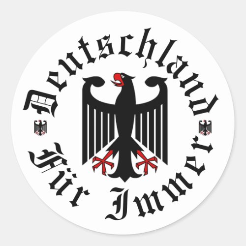 German black eagle Deutschland foreverFur Immer Classic Round Sticker