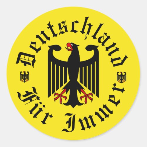 German black eagle Deutschland foreverFur Immer Classic Round Sticker