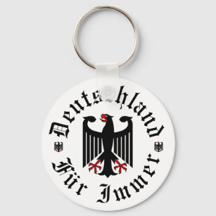 German black eagle, Deutschland forever/Fur Immer Keychain