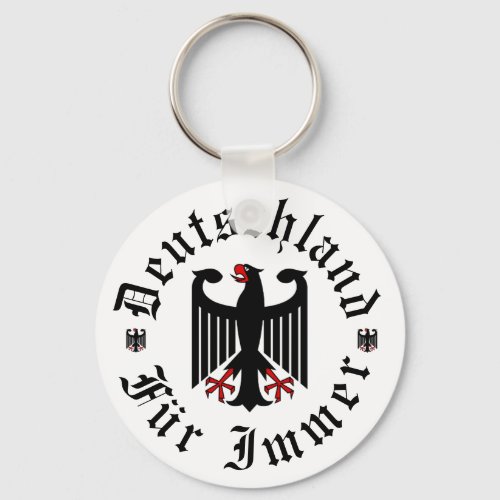German black eagle Deutschland foreverFur Immer Keychain