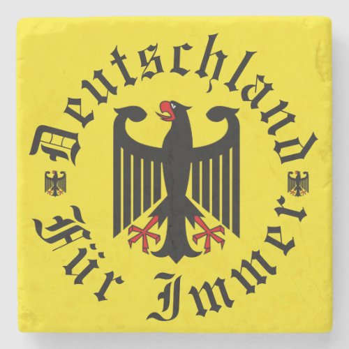 German black eagle Deutschland foreverFur Immer Stone Coaster