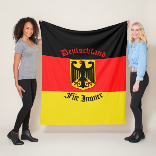 German black eagle flag Germany red gold black Fleece Blanket