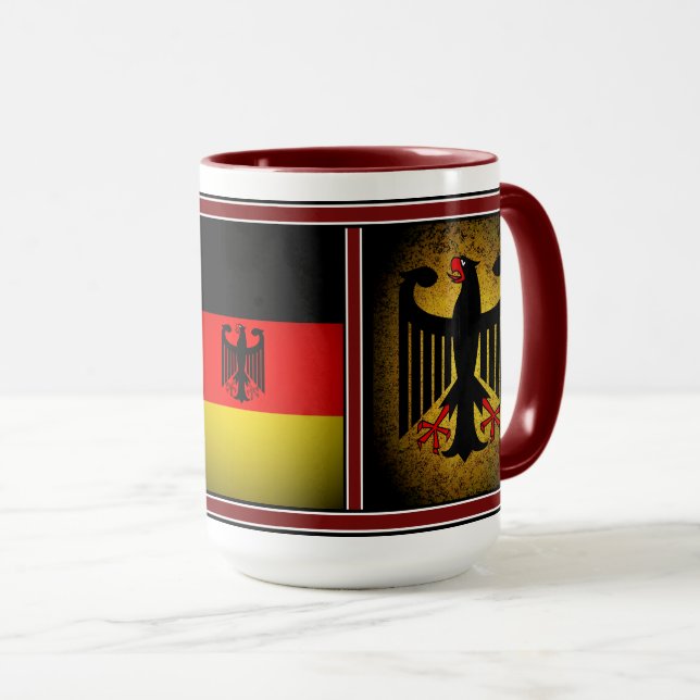 German, black eagle of German flag, Germany 15oz Mug (Front Right)