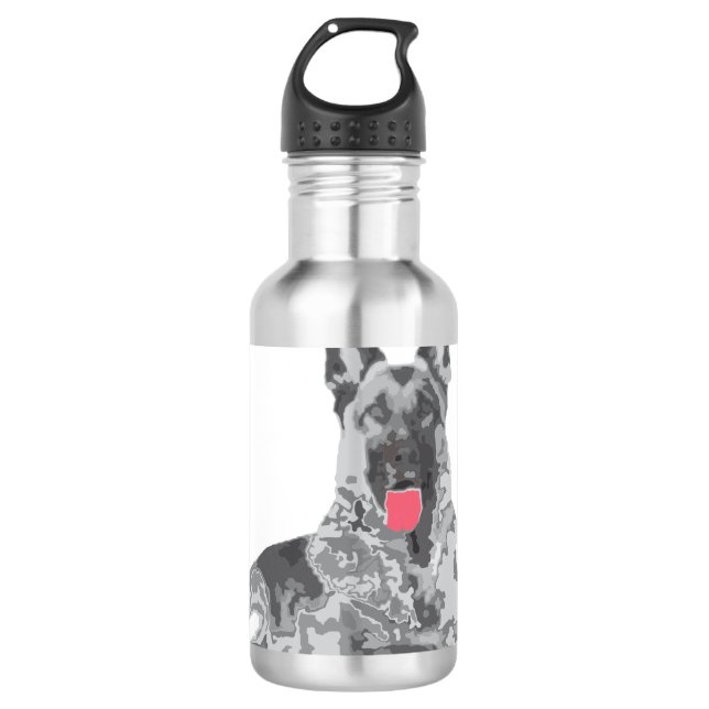 German black stainless steel water bottle (Front)