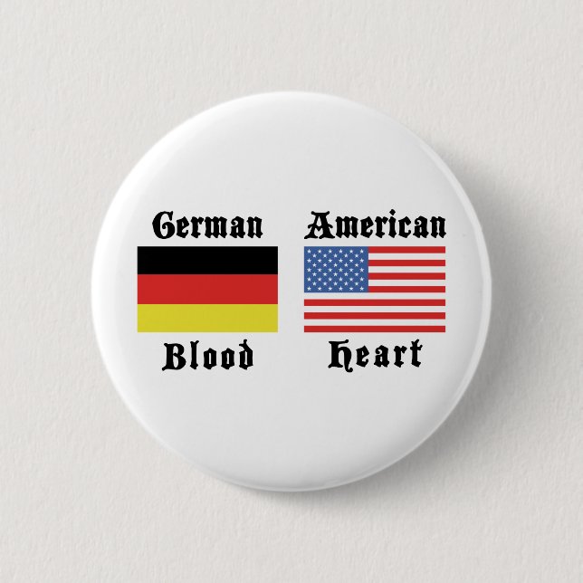 German Blood American Heart Button (Front)